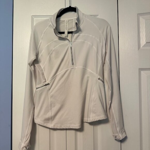 Lululemon white long sleeve zip top - Picture 1 of 8